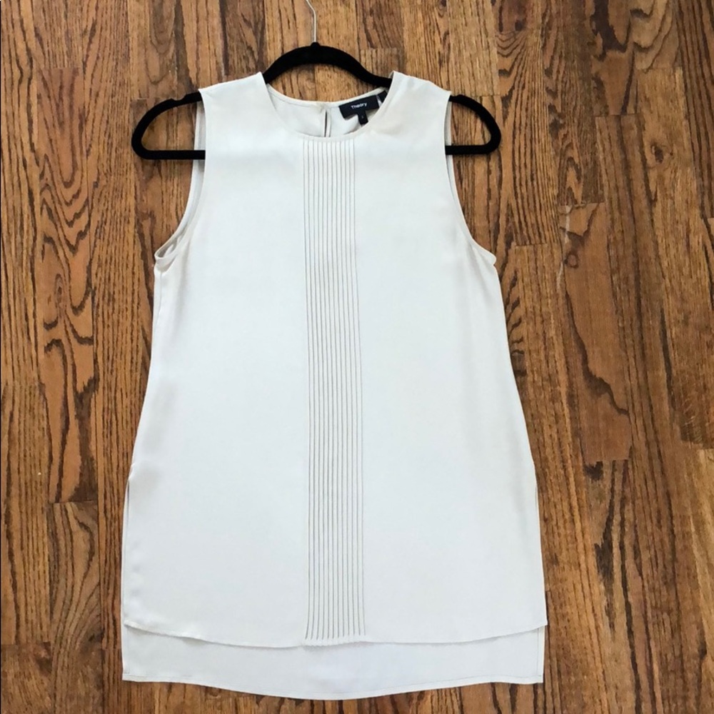 Theory tan silk tunic size small
